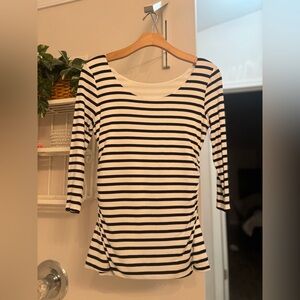White House Black Market Striped Long Sleeve Top